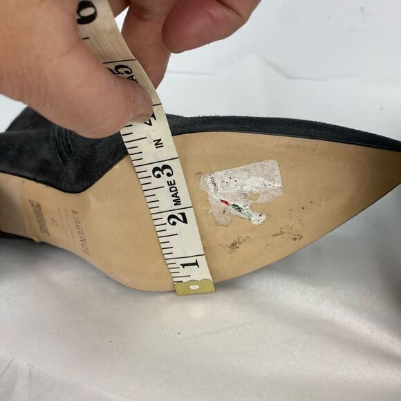 New L’AGENCE  Women Jeanne Pointed Toe
Graphite Gray Brown Suede Bootie - Picture 5 of 11